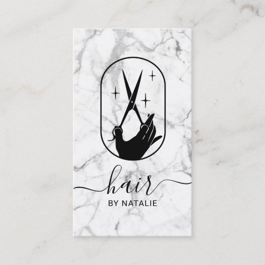 Friseur-Stylist-Logo-Marbella-Schönheitssalon Visitenkarte (Vorderseite)