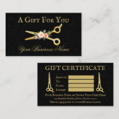 Friseur-Stylist Luxury Gold Damask Geschenk Visitenkarte (Vorne/Hinten)
