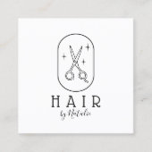 Friseur-Stylist Minimalistische Schere Logo Schönh Quadratische Visitenkarte (Vorderseite)