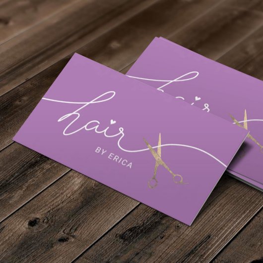 Friseur-Stylist Minimalistische Typografie Lila Sa Visitenkarte