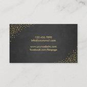 Friseur Stylist Moderne Confetti Dots Gold Blendtr Visitenkarte (Rückseite)