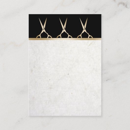 Friseur-Stylist Moderne Gold-Schere Ernennung Terminkarte (Rückseite)