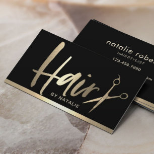 Friseur-Stylist Moderne Gold Typografie Schönheits Visitenkarte