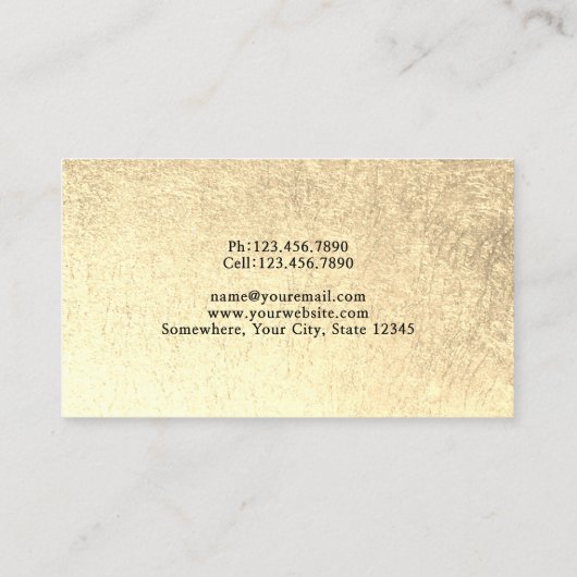 Friseur Stylist Moderne Goldschere Schönheitssalon Visitenkarte (Rückseite)