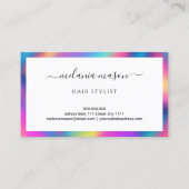 Friseur Stylist Moderne, lebhafte Farben Visitenkarte (Rückseite)