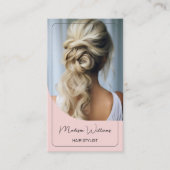 Friseur-Stylist Moderne rosa Loyalität Karte (Vorderseite)