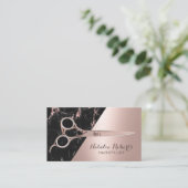 Friseur Stylist Moderne Rose Gold Marbella Salon Visitenkarte (Stehend Vorderseite)
