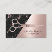 Friseur Stylist Moderne Rose Gold Marbella Salon Visitenkarte (Vorderseite)