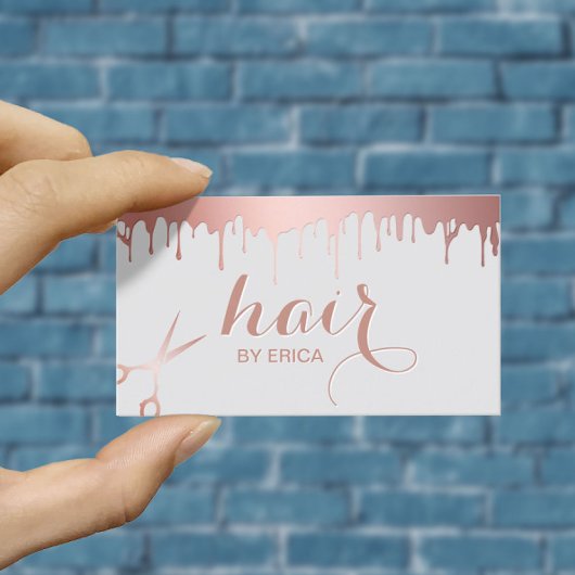 Friseur-Stylist Moderne Rose Gold Schere Schönheit Visitenkarte