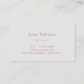 Friseur-Stylist Moderne Rose Gold Schere Schönheit Visitenkarte (Rückseite)