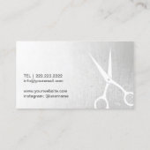 Friseur Stylist Moderne Schere Friseur Silber Visitenkarte (Rückseite)