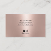 Friseur-Stylist Moderne Schere Logo-Rose Gold Salo Visitenkarte (Rückseite)