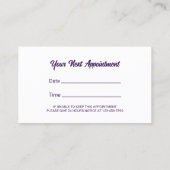 Friseur Stylist Moderner Lila Glitzer Schönheitssa Terminkarte (Rückseite)