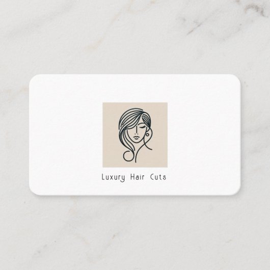 Friseur Stylist Moderner Minimaler Beige Minimalis Visitenkarte (Vorderseite)