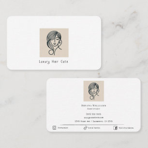 Friseur Stylist Moderner Minimaler Beige Minimalis Visitenkarte