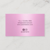 Friseur Stylist Moderner Rosa Tropfen Schöner Salo Visitenkarte (Rückseite)