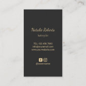 Friseur-Stylist Moderner Schwarz & Gold Friseur Sa Visitenkarte (Rückseite)