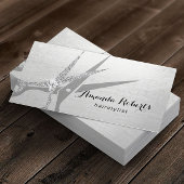 Friseur Stylist Moderner Silberschere Glitzer Salo Visitenkarte