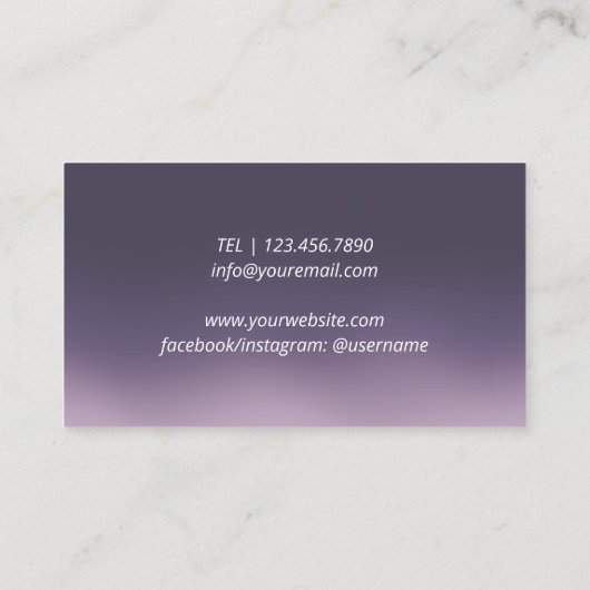 Friseur Stylist Moderner Silberschere Salon Lila Visitenkarte (Rückseite)