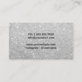 Friseur Stylist Moderner Silver Glitzer Friseur Sl Visitenkarte (Rückseite)