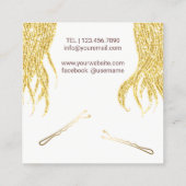Friseur Stylist Modernes Gold Haar Girl del Malcan Quadratische Visitenkarte (Rückseite)
