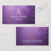 Friseur-Stylist Modernes Lila Beruflich Visitenkarte (Vorne/Hinten)