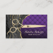 Friseur-Stylist Modernes Lila Gold Agate Schönheit Visitenkarte (Vorderseite)