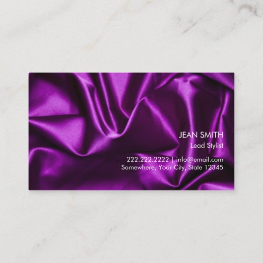 Friseur Stylist Modernes Lila Violet Schönheitssal Visitenkarte (Rückseite)
