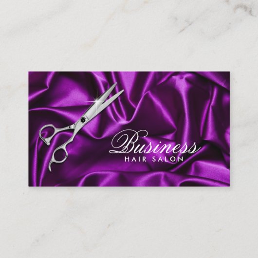 Friseur Stylist Modernes Lila Violet Schönheitssal Visitenkarte (Vorderseite)