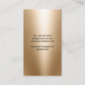 Friseur-Stylist Navy & Gold-Schere Blume Salon WEL Visitenkarte (Rückseite)