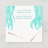 Friseur-Stylist Niedliches Aquamarines Haar Quadratische Visitenkarte (Rückseite)
