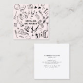 Friseur Stylist Pink Quadratische Visitenkarte (Vorne/Hinten)