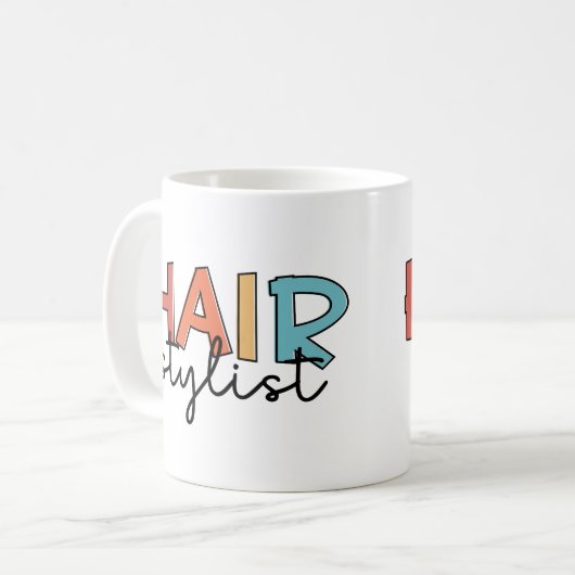 Friseur-Stylist Retro-Friseur-Geschenk Kaffeetasse (Vorderseite Links)