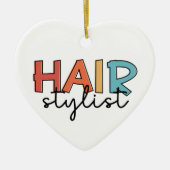 Friseur-Stylist Retro-Friseur-Geschenk Keramik Ornament (Vorne)