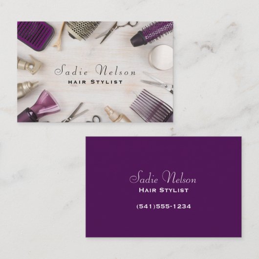 Friseur Stylist Salon Beauty Tools Visitenkarte (Vorne/Hinten)