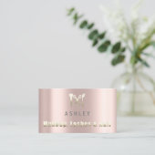 Friseur-Stylist Salon Makeup Lash Termin Gold Visitenkarte (Stehend Vorderseite)