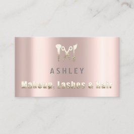 Friseur-Stylist Salon Makeup Lash Termin Gold Visitenkarte
