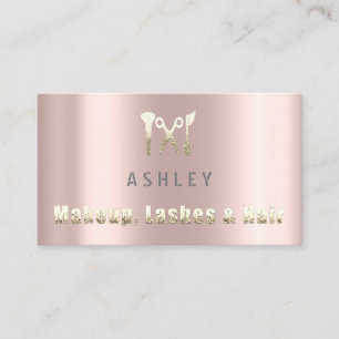Friseur-Stylist Salon Makeup Lash Termin Gold Visitenkarte