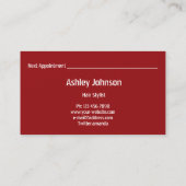 Friseur-Stylist-Salon Makeup Lashes Visitenkarte (Rückseite)