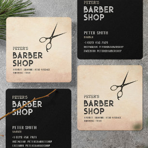 Friseur-Stylist, Salon, professioneller Barbier Quadratische Visitenkarte