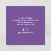 Friseur-Stylist-Schere Barber Lila Custom Quadratische Visitenkarte (Rückseite)