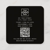 Friseur-Stylist-Schere Barber QR-Code-Firmenlogo Quadratische Visitenkarte (Rückseite)