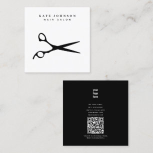 Friseur-Stylist-Schere Barber QR-Code-Firmenlogo Quadratische Visitenkarte