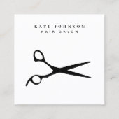 Friseur-Stylist-Schere Barber QR-Code-Firmenlogo Quadratische Visitenkarte (Vorderseite)