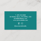 Friseur-Stylist-Schere Barber Shop Aquamarin kunde Visitenkarte (Rückseite)