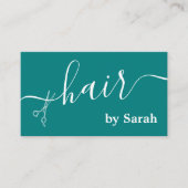 Friseur-Stylist-Schere Barber Shop Aquamarin kunde Visitenkarte (Vorderseite)