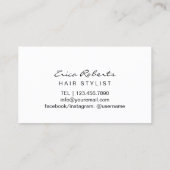 Friseur-Stylist-Schere & Girl-Friseur-Salon Visitenkarte (Rückseite)