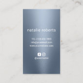 Friseur-Stylist-Schere Hand-Logo-Dusty Blue Salon Visitenkarte (Rückseite)