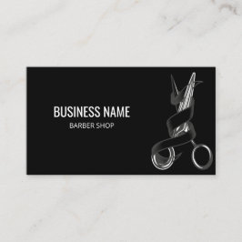 Friseur-Stylist-Schere Moderne Schwarze Barber Cus Visitenkarte