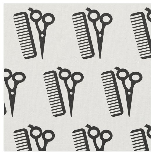 Friseur-Stylist-Schere und Comb-Stoffe Stoff (Nahaufnahme)